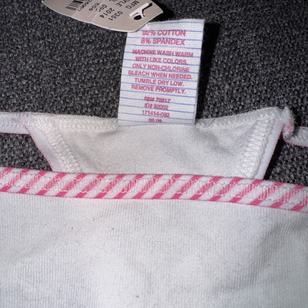 VS PINK VINTAGE Y2K COTTON EXTRA LOW RISE STRING THONG PANTY WHITE STRIPES DOG M - Picture 4 of 6